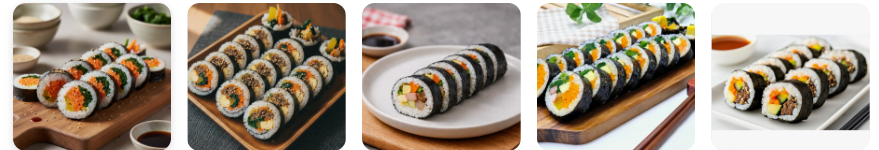 Example of cooked Gimbap(김밥)